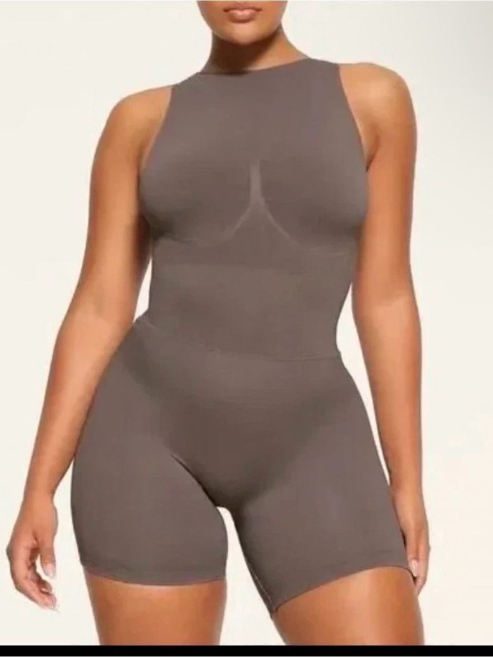 SKIMS Contour Lounge Romper Bodysuit Taupe Size S/M